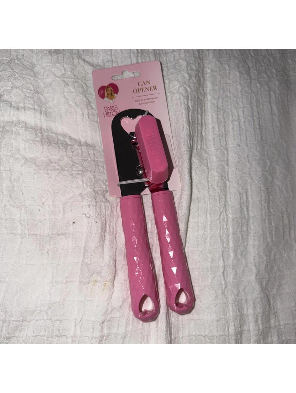 PARIS HILTON CAN OPENER WITH BOTTLE OPENER PINK PARIS HILTON BOTTLE OPENER